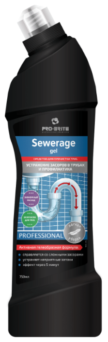 Pro-Brite Sewerage gel Усиленный гель для прочистки труб 750мл.