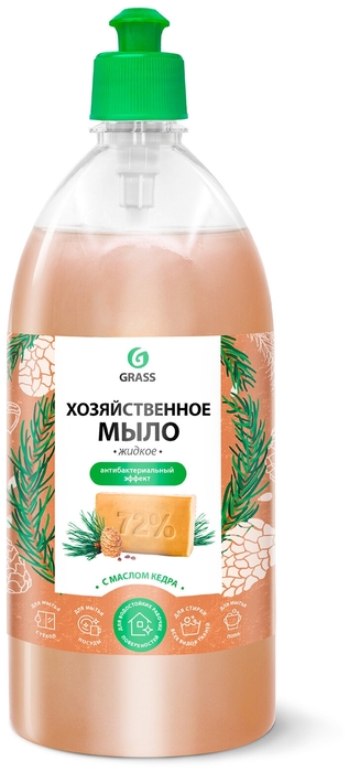 Grass Мыло жидкое хозяйственное с маслом кедра, 1 л.