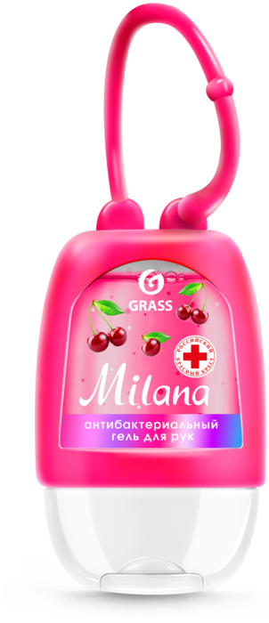 Grass Гигиенический гель для рук Milana спелая черешня, 30 мл.