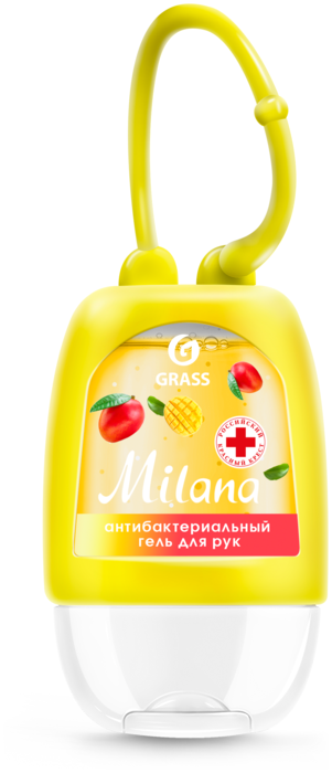 Grass Гигиенический гель для рук Milana манго и лайм, 30 мл.