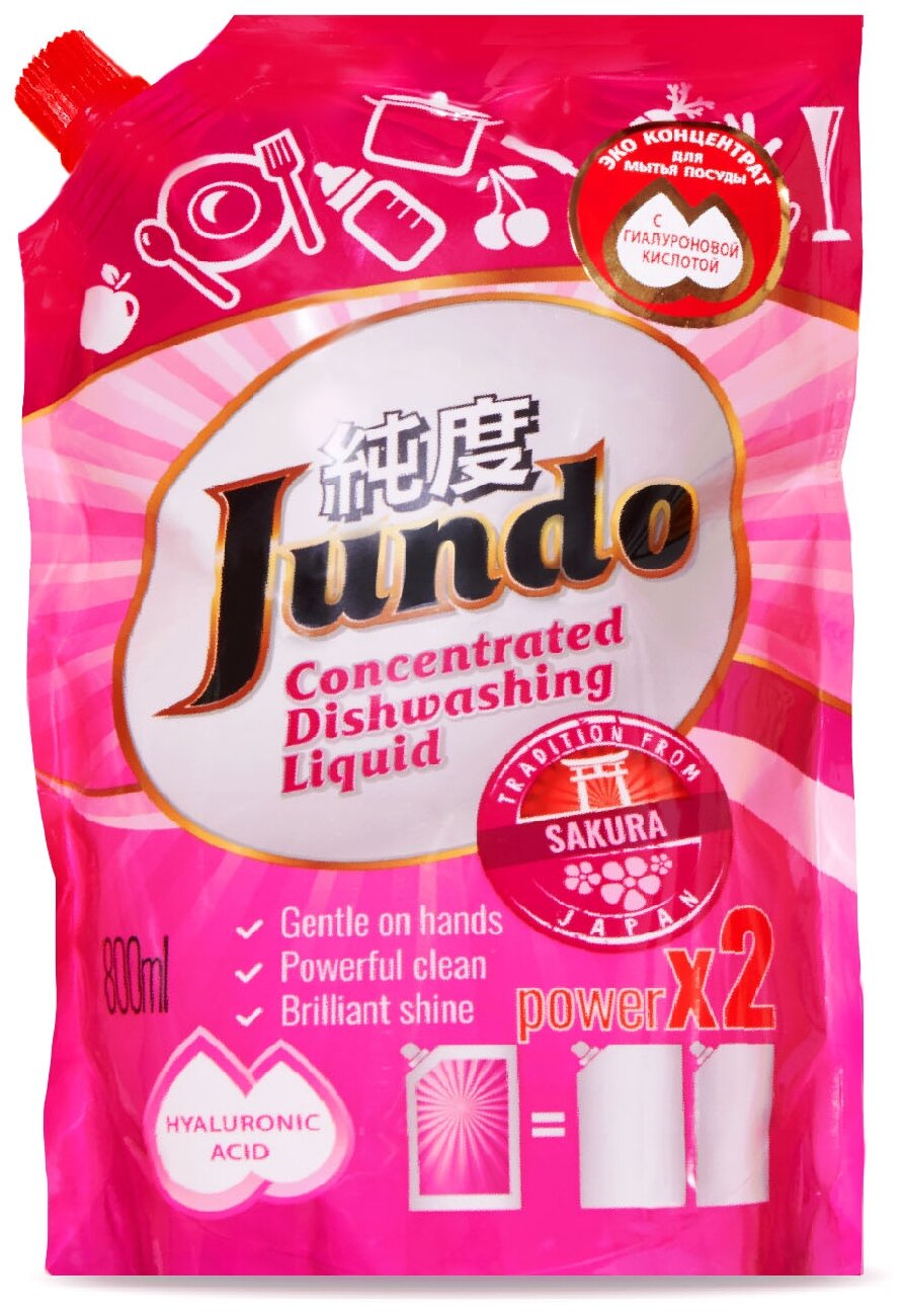 Jundo Конц-ный ЭКО гель с гиалуроновой кис-й д/м.п. и дет.принадлежностей«Sakura»,800мл